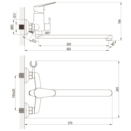 Смеситель Lemark Partner LM6551C универсальный