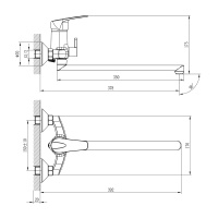 Смеситель Rossinka D40-32 для ванны универсальный