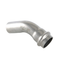 Угольник 45° Valtec (раструб–раструб) нержавеющая сталь 35 х 35 мм