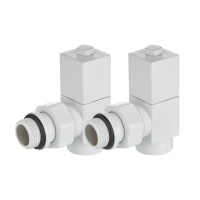 Набор дизайн-вентилей Royal Thermo CUBE угловой 1/2" Белый