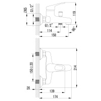 Смеситель Lemark Omega LM3102C для ванны