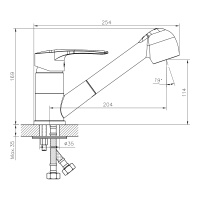 Смеситель Decoroom DR70023 одноручный для кухни с вытяжным изливом