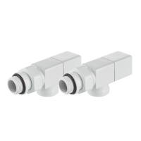 Набор дизайн-вентилей Royal Thermo CUBE осевой 1/2" Белый