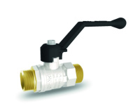 Кран шаровой латунный LD Pride 47.305 DN 15 PN 40, наружняя-наружняя резьба, рукоятка-рычаг черный