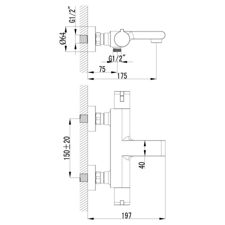 Смеситель Lemark Yeti LM7832C для ванны термостатический