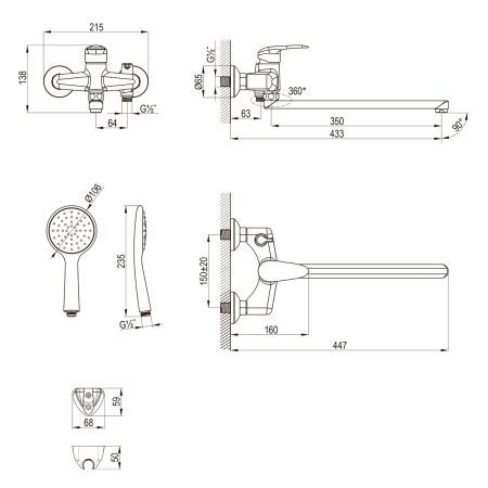 Смеситель Lemark Pramen LM3317C для ванны