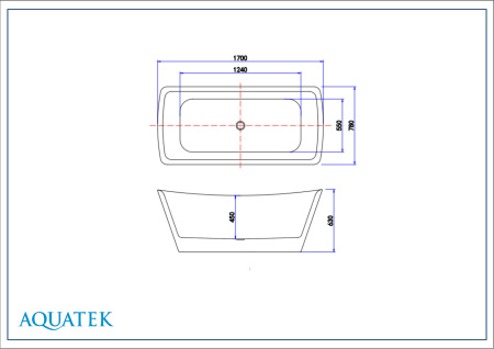 Ванна отдельностоящая Aquatek Верса 170х78