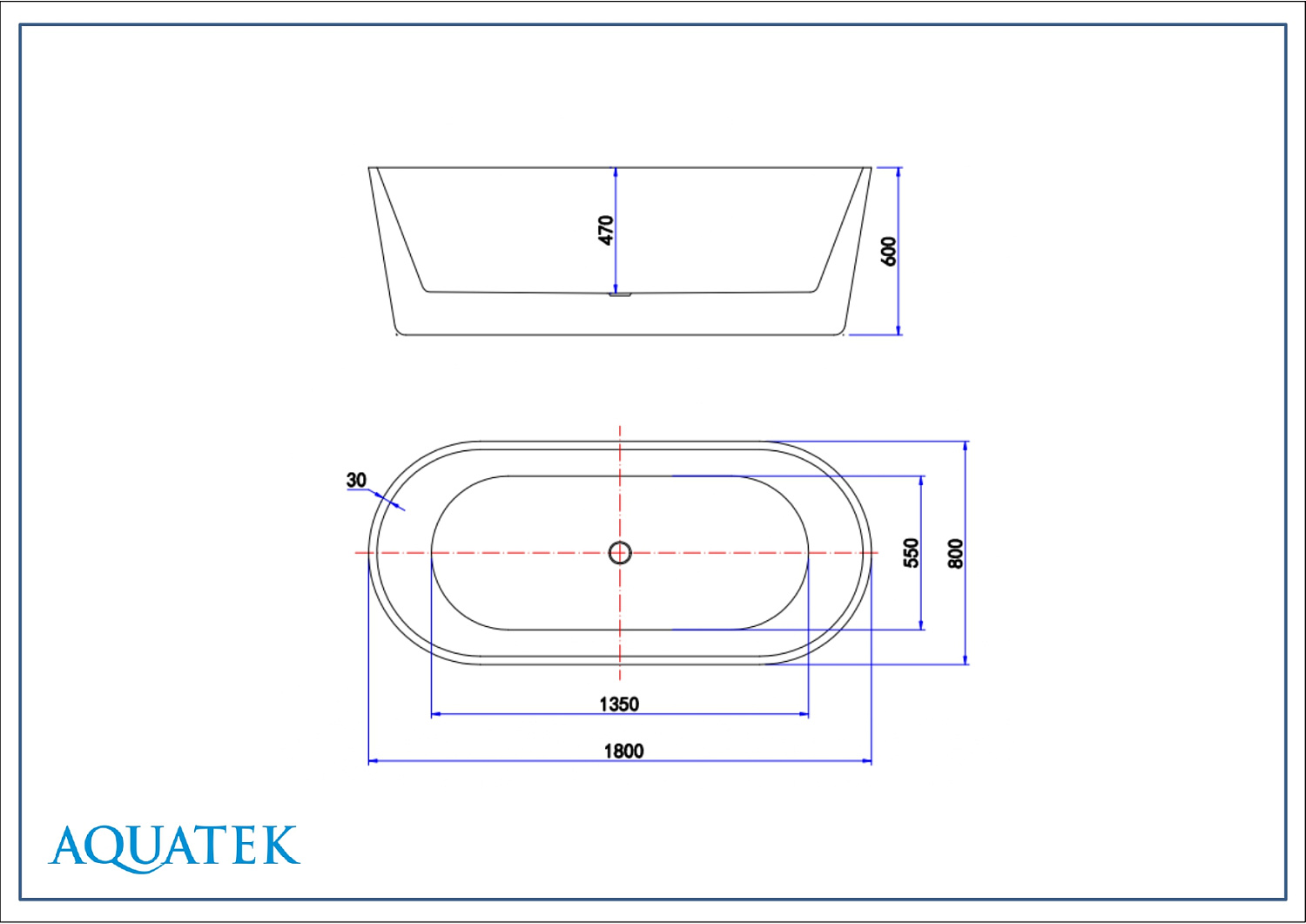 Ванна отдельностоящая Aquatek ОВО 180х80