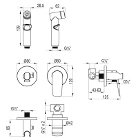 Смеситель Lemark Verba LM11419C с гигиеническим душем встраиваемый
