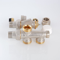 Регулирующий узел Valtec для подключения радиатора (комплект) 1/2" х 100% х 3/4 евроконус