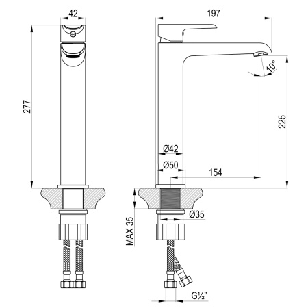 Смеситель Rossinka W35-14 для раковины