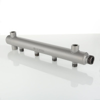 Коллектор из стали Valtec VTc.510.BS с межосевым расстоянием выходов 100 мм ДУ 50 мм 8 вых