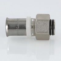 Пресс-фитинг Valtec с накидной гайкой 16 (2,0) мм х 1/2”