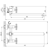 Смеситель Rossinka RS39-84 для ванны универсальный