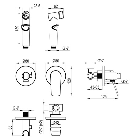 Смеситель Lemark Ortus LM11319C с гигиеническим душем встраиваемый