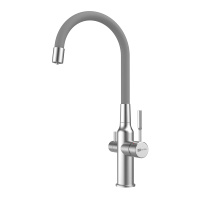 Смеситель Lemark Expert LM5083S для кухни с подключением к фильтру с питьевой водой Сталь/Серый