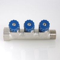 Коллектор Valtec с регулирующими вентилями и наружной резьбой 3/4"х 1/2" 4 вых