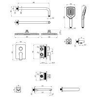 Смеситель Rossinka W35-55 для ванны и душа встраиваемый