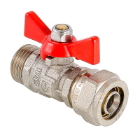Кран шаровой Valtec с обжимным соединением и наружной резьбой