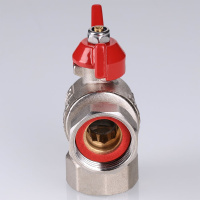 Кран шаровой Valtec угловой с накидной гайкой и внутренней резьбой короткий 3/4" х 3/4"