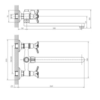 Смеситель Rossinka Q02-80 для ванны универсальный