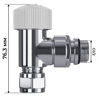 Набор термостатический Royal Thermo Design Pro 15мм М30х15 Хром угловой