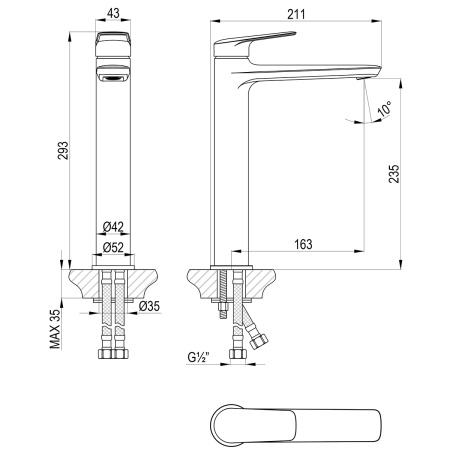 Смеситель Lemark Verba LM11409C для раковины