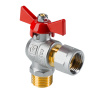 Кран шаровой Valtec угловой с накидной гайкой и наружной резьбой 1/2" х 3/4"