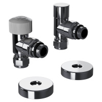 Набор термостатический Royal Thermo Design Pro 15мм М30х15 Хром угловой