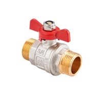 Кран шаровой MVI полнопроходной с ручкой-бабочкой резьба наружная-наружная PN40 3/4"