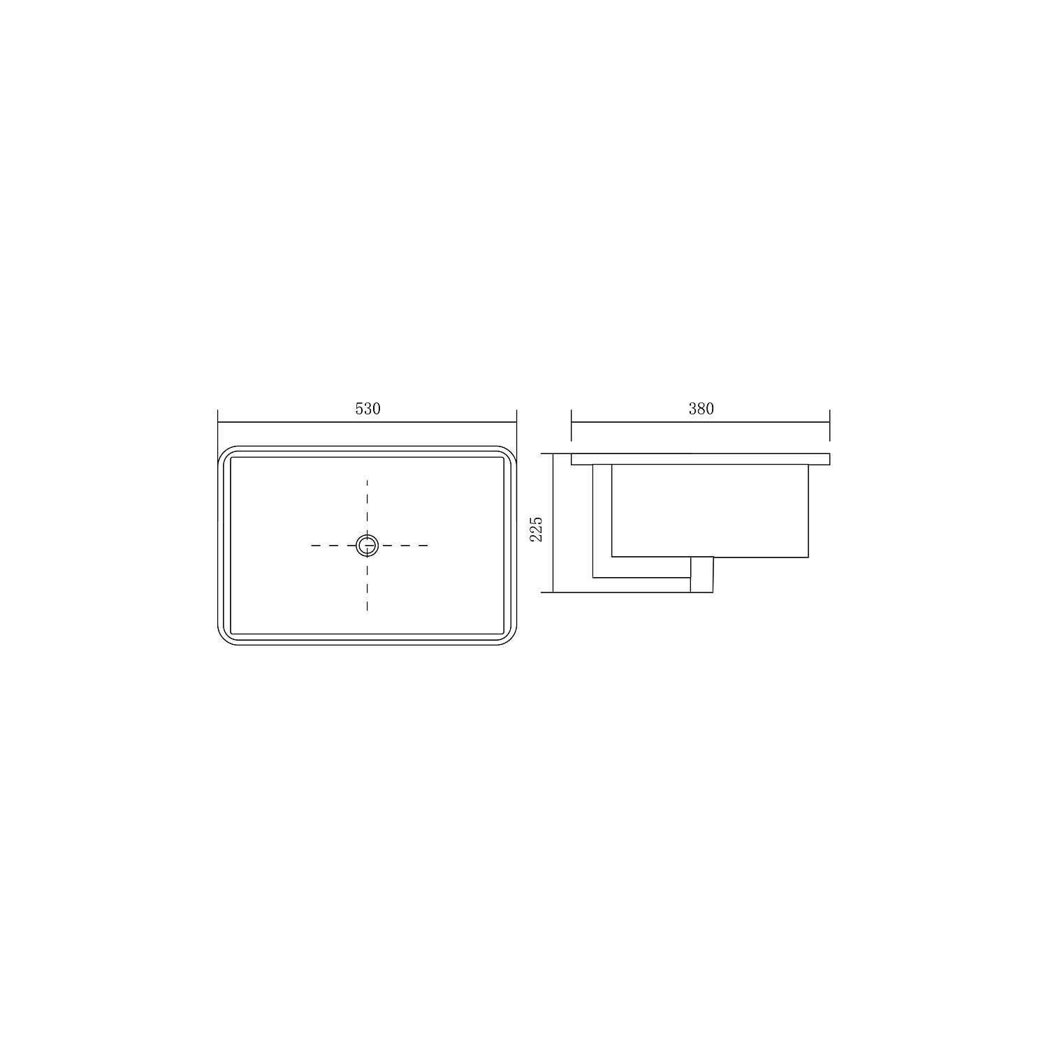 Раковина Aquatek для монтажа под столешницу 530*380*225мм
