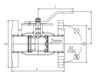 Кран шаровой LD цельносварной, фланцевый Regula (без измерительных ниппелей), Dn 25, PN 40, неполнопроходной с корпусом из стали 20 (КШ.Ц.Ф.Regula 025.040)