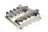 Коллекторная группа TIM с настроечными и термостатическими клапанами дренажными кранами и авто-воздухоотводчиками 1" нерж 4 вых