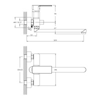 Смеситель Decoroom DR20043 одноручный для ванны универсальный с поворотным изливом