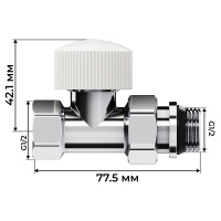 Набор термостатический Royal Thermo Design 1/2"М30х15 Хром прямой