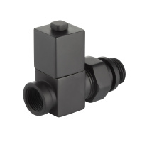 Набор дизайн-вентилей Royal Thermo CUBE прямой 1/2" Черный