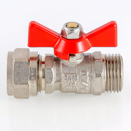 Кран шаровой Valtec с обжимным соединением и наружной резьбой