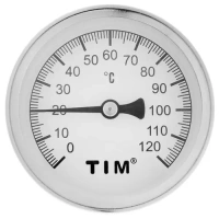Термометр TIM с гильзой 1/2" 0℃ - 120℃