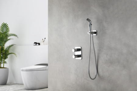 Смеситель Lemark Yeti LM7820C с гигиеническим душем термостатический встраиваемый