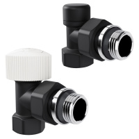 Набор термостатический Royal Thermo Design 1/2"М30х15 Черный угловой