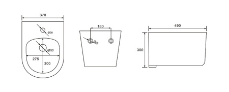 Биде подвесное Aquatek МИЯ 490*370*300 мм белый