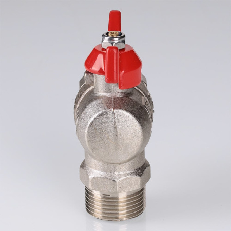 Кран шаровой Valtec угловой с накидной гайкой и наружной резьбой короткий 1/2" х 1/2"