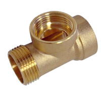 Штуцер Tim 3-х выводной латунный 1" *1" * 1"г/г/ш -80 мм