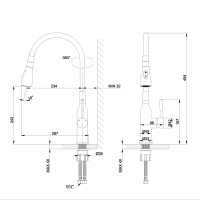 Смеситель Lemark Expert LM5082S для кухни с гибким изливом Матовый/Белый