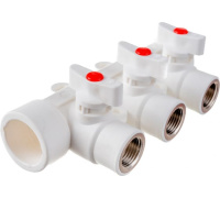 Коллектор PPR 32 х 1/2 х 3 Lammin с шаровыми кранами ВР 12/1