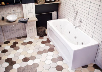 Акриловая прямоугольная ванна Aquatek Оберон 180х80 с фронтальным экраном, без гидромассажа, сборно-разборный сварной каркас правая