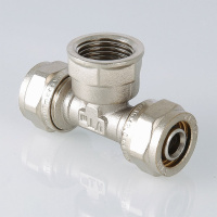 Тройник обжимной Valtec с переходом на внутреннюю резьбу 32 мм х 1"