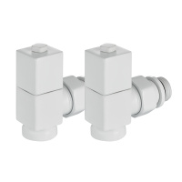 Набор дизайн-вентилей Royal Thermo CUBE угловой 1/2" Белый