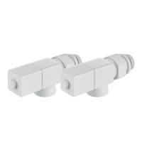 Набор дизайн-вентилей Royal Thermo CUBE осевой 1/2" Белый
