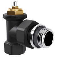 Набор термостатический Royal Thermo Design 1/2"М30х15 Черный угловой